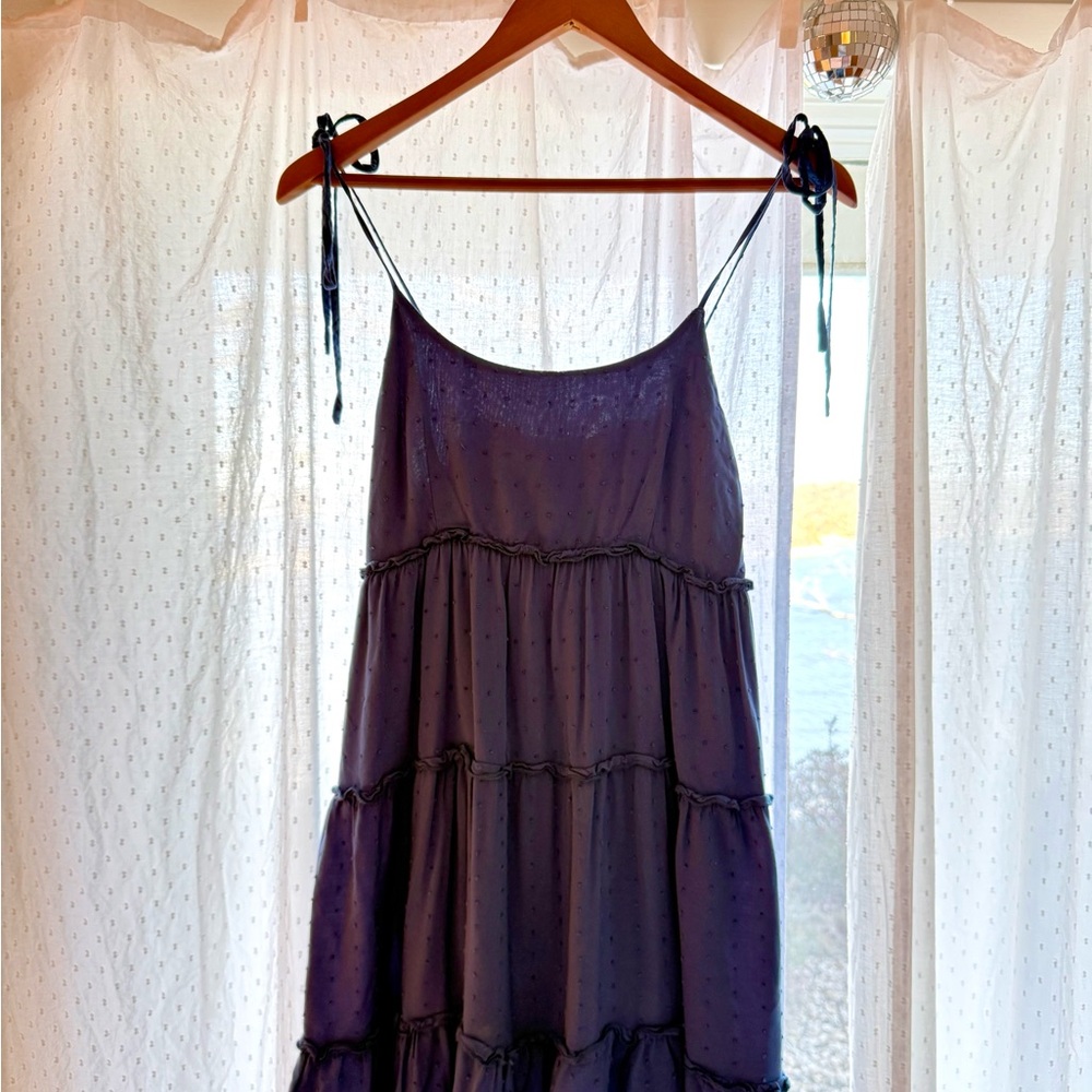 Dark Blue/Indigo Tiered Spaghetti Strap Dress